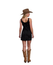 Load image into Gallery viewer, Woman’s Black Suede Tank Dress W/ Buckles on Straps