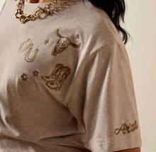 Load image into Gallery viewer, Ariat Woman’s Western Emblem Oatmeal Heather SS Tshirt