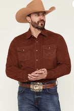 Load image into Gallery viewer, Men’s Wrangler Retro Solid Corduroy Long Sleeve Snap Shirt