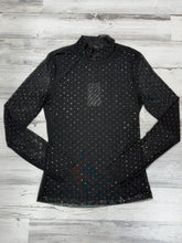 Load image into Gallery viewer, Women’s Rhinestone Embellished Mesh Mock Neck