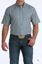 Load image into Gallery viewer, Men’s Cinch Short Sleeve Blue Print Arenaflex Button Up