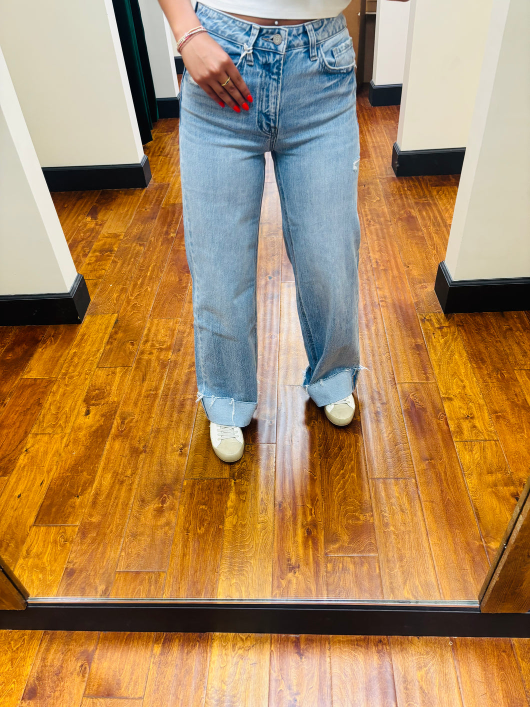 Vervet High Rise Cuffed Wide Leg