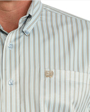 Load image into Gallery viewer, Cinch Men's Long Sleeve Light Blue Button Down Striped Shirt