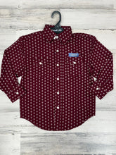 Load image into Gallery viewer, Panhandle Slim Boys Red LS 2 Pocket Pearlsnap Shirt