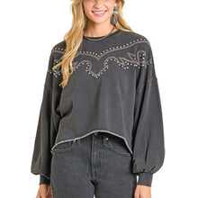 Load image into Gallery viewer, Women’s Rock&amp;Roll Black Embroidered Sweatshirt