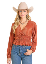 Load image into Gallery viewer, Women’s Rock&amp;roll Scarlet Plisse Blouse