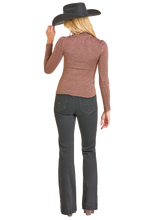 Load image into Gallery viewer, Women’s Rock&amp;Roll Brown Lurex Turtleneck Top