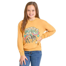 Load image into Gallery viewer, Girls Rock&amp;Roll Mustard Rodeo Graphic Pullover