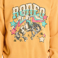Load image into Gallery viewer, Girls Rock&amp;Roll Mustard Rodeo Graphic Pullover