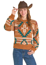 Load image into Gallery viewer, Women’s Rock&amp;Roll Aztec Knit Sweater