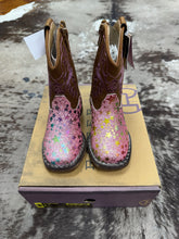 Load image into Gallery viewer, Roper Girls Pink Glitter Stars Vintage Sole Wide Square Toe Boot