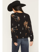 Load image into Gallery viewer, Women’s Rock&amp;Roll Black Lurex Conversational Sweater