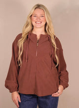 Load image into Gallery viewer, Women’s Hooey Maroon Cowgirl Corduroy 1/4 Zip Hoodie