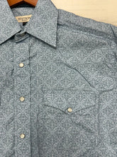 Load image into Gallery viewer, Stetson Men’s Steel Blue Filigree LS 2 Pocket Snap Shirt
