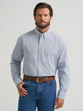 Load image into Gallery viewer, Men’s Wrangler Blue/White George Strait LS Button Up
