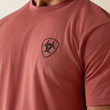 Load image into Gallery viewer, Men’s Ariat Banner Badge Red Clay Heather T Shirt