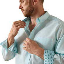 Load image into Gallery viewer, Men’s Ariat Wrinkle Free Solid Angel Blue Pinpoint Oxford LS Button Up