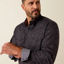 Load image into Gallery viewer, Men’s Ariat Black Wrinkle Free Allen Fitted LS Snap