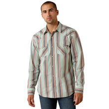 Load image into Gallery viewer, Men’s Ariat Retro Hesperus Fitted Aquifer Plaid LS Snap