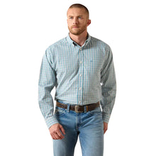 Load image into Gallery viewer, Men’s Ariat Wrinkle Free Angel Blue Plaid Antonio LS Button Up