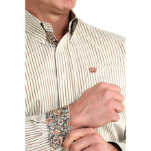 Load image into Gallery viewer, Men’s Cinch Cream Geometric Print LS Button Up
