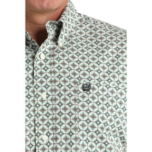 Load image into Gallery viewer, Men’s Cinch Cream Geometric Print LS Button Up