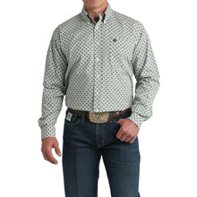 Load image into Gallery viewer, Men’s Cinch Cream Geometric Print LS Button Up