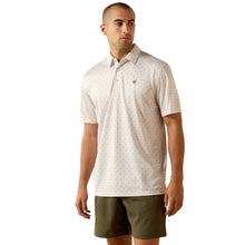 Load image into Gallery viewer, Men’s Ariat All Over Print Moonbeam Steer Polo Shirt