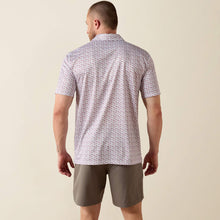 Load image into Gallery viewer, Men’s Ariat All Over White Island Mini Print Polo Shirt