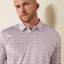 Load image into Gallery viewer, Men’s Ariat All Over White Island Mini Print Polo Shirt