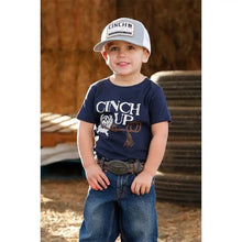Load image into Gallery viewer, Boys Cinch Up Navy T-Shirt