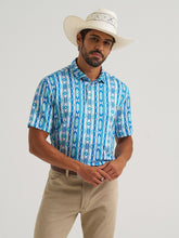 Load image into Gallery viewer, Men’s Wrangler Western Performance Polo Turquoise Checotah