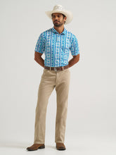 Load image into Gallery viewer, Men’s Wrangler Western Performance Polo Turquoise Checotah