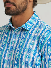 Load image into Gallery viewer, Men’s Wrangler Western Performance Polo Turquoise Checotah