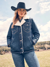 Load image into Gallery viewer, Wrangler Women&#39;s Denim Sherpa Coat