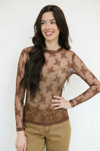Load image into Gallery viewer, Long Sleeve Lace Mesh Top