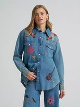 Load image into Gallery viewer, Women’s Wrangler X Lainey Wilson LS Embroidered Denim PS Shirt