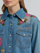 Load image into Gallery viewer, Women’s Wrangler X Lainey Wilson LS Embroidered Denim PS Shirt