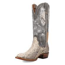 Load image into Gallery viewer, Women’s Dan Post Denim Python Vix Snip Toe Boot