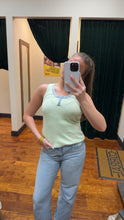 Load image into Gallery viewer, Women’s Henley Neck Washed Tank