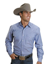 Load image into Gallery viewer, Men’s Stetson Two Snap Solid Oxford Blue