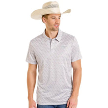 Load image into Gallery viewer, Men’s Rock And Roll White Geo Allover Printed Polo