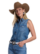 Load image into Gallery viewer, Women’s Sleeveless Stetson Denim Shirt