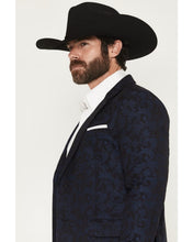 Load image into Gallery viewer, Mens Rock And Roll Navy Paisley Jacquard Sportscoat