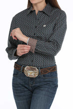 Load image into Gallery viewer, Cinch Ladies Navy Print Shirt