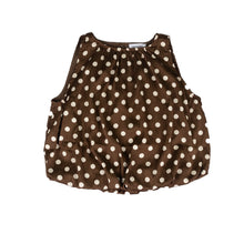Load image into Gallery viewer, Women’s Brown Polka Dot Sleeveless Blouse