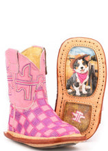 Load image into Gallery viewer, Infants Tin Haul Pink Lil’ Squares Best Friend Sole