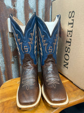 Load image into Gallery viewer, Men’s Stetson Waxy Brown Bison Leather Vamp Boot