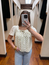 Load image into Gallery viewer, Women’s Polka Dot Square Net Top