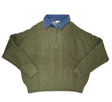 Load image into Gallery viewer, Denim Collared Sweater Top